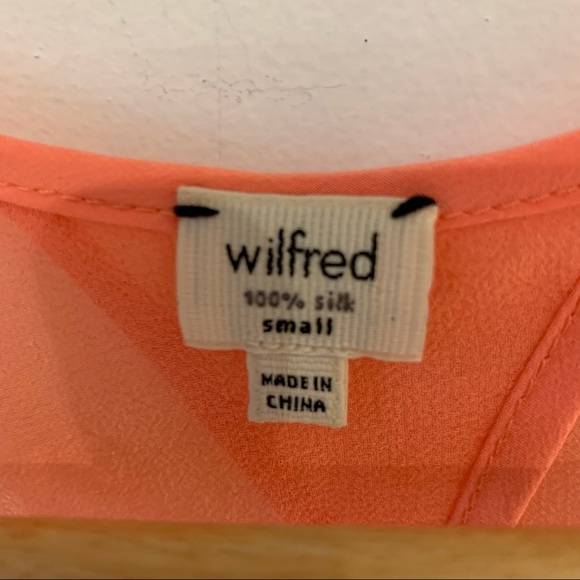 Wilfred Aritzia Coral Orange 100% Silk Victoire Racerback Dress - Picture 5 of 6